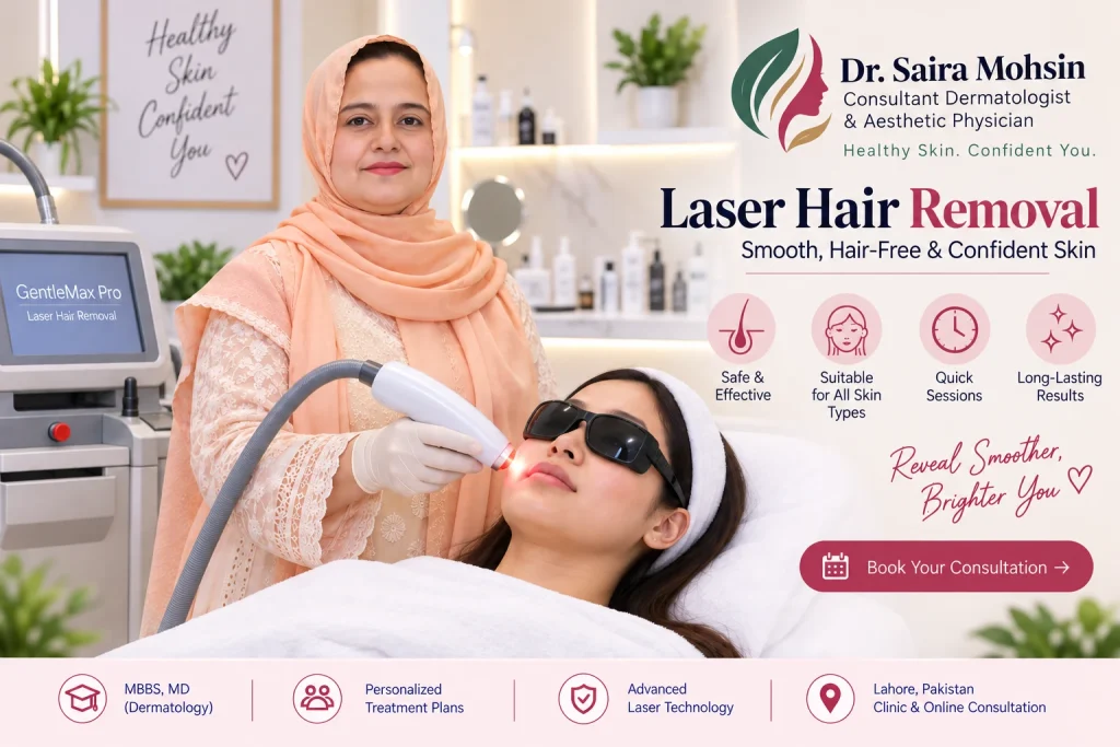 Dr Saira Mohsin, consultant dermatologist in Lahore